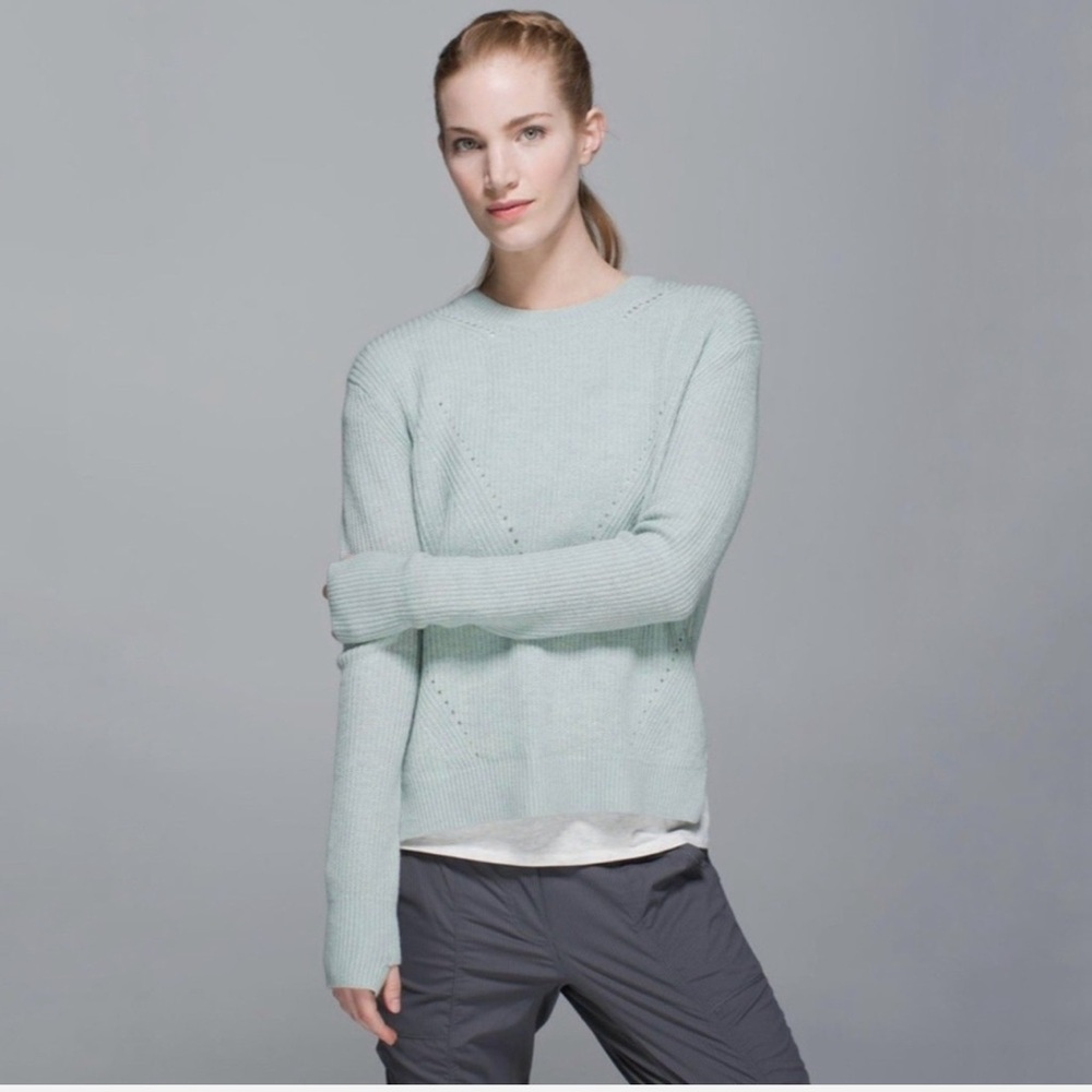 Lululemon Athletica Seva Light Blue Wool Sweater